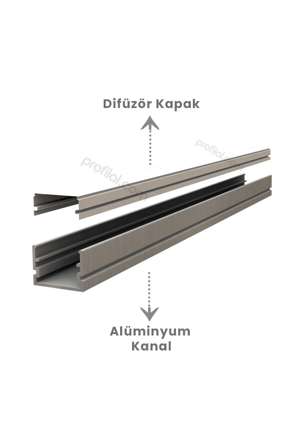 12x18 mm Kanal LED Profili 12x18 mm Kanal LED Profili